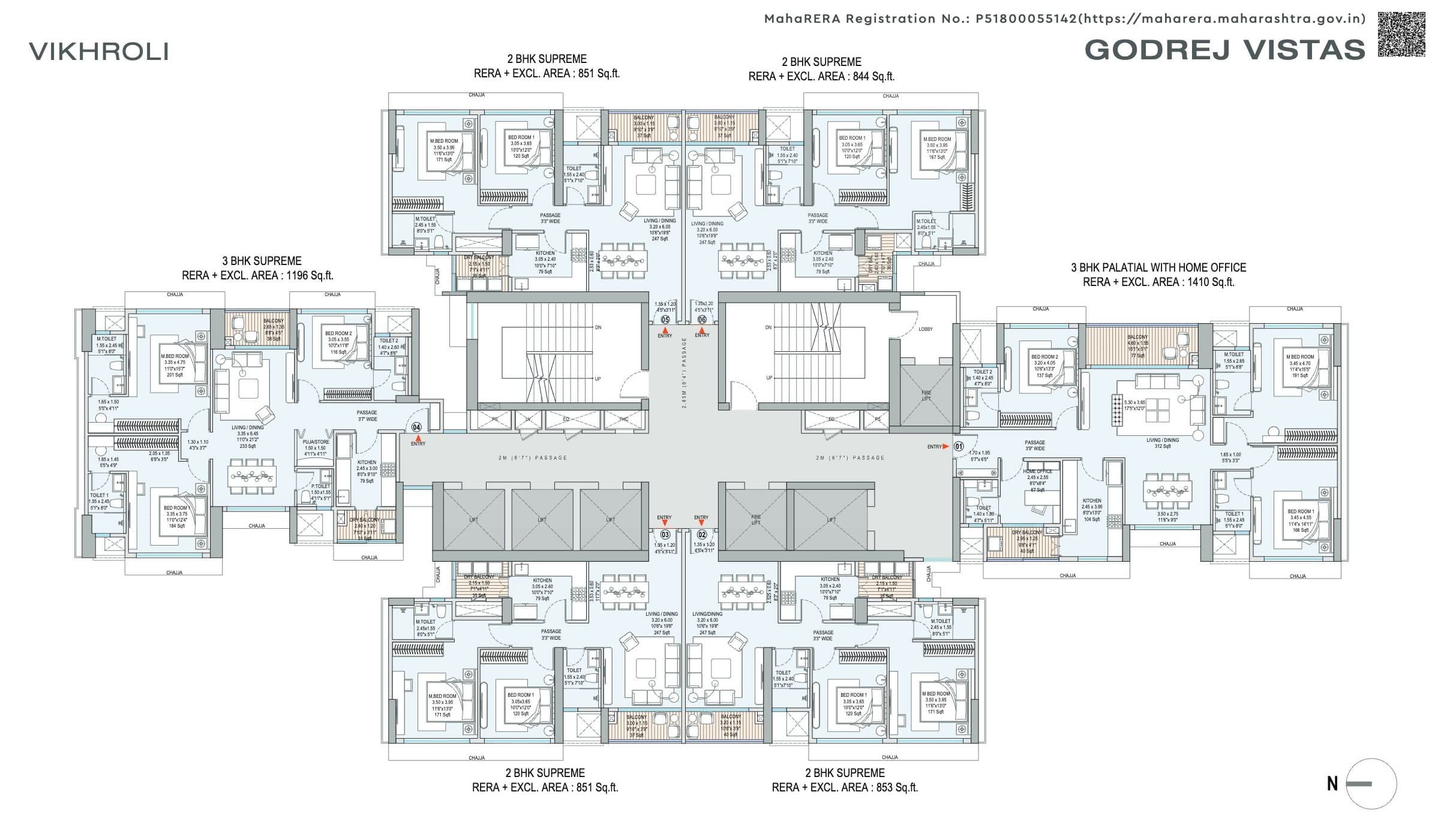 2 BHK Floor Plan