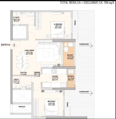 2 BHK Floor Plan